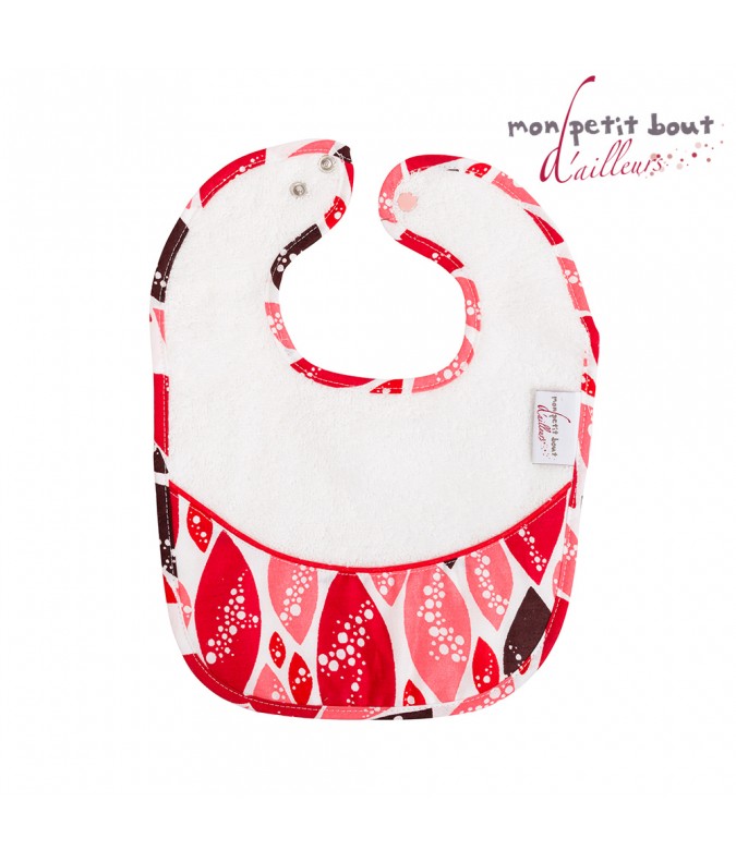 Bavoir Bebe Abidjan Rose Blanc