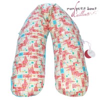 Coussin d'Allaitement Noenza Maternity + Housse Marcory Turquoise Rouge