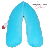 Coussin d'Allaitement Noenza Maternity + Housse Marcory Turquoise Rouge