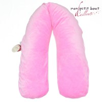 Coussin d'Allaitement Corpomed + Housse Azuretti Bulles Rose Blanc