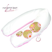 Coussin d'Allaitement Corpomed + Housse Azuretti Bulles Rose Blanc